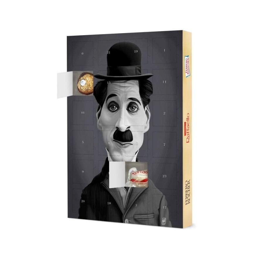 Advent Calendar XXL with Ferrero chocolate Charlie Chaplin Movie Christmas Calendar