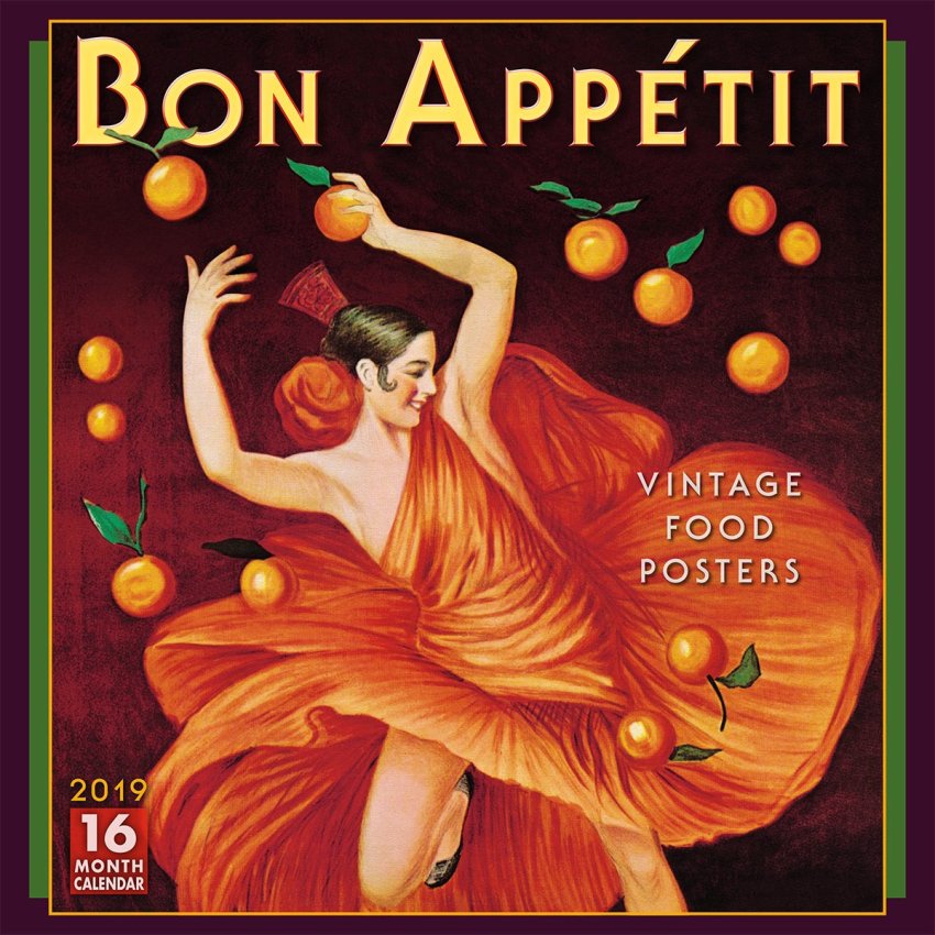 Bon Appétit Vintage Food Posters 2019 Calendar