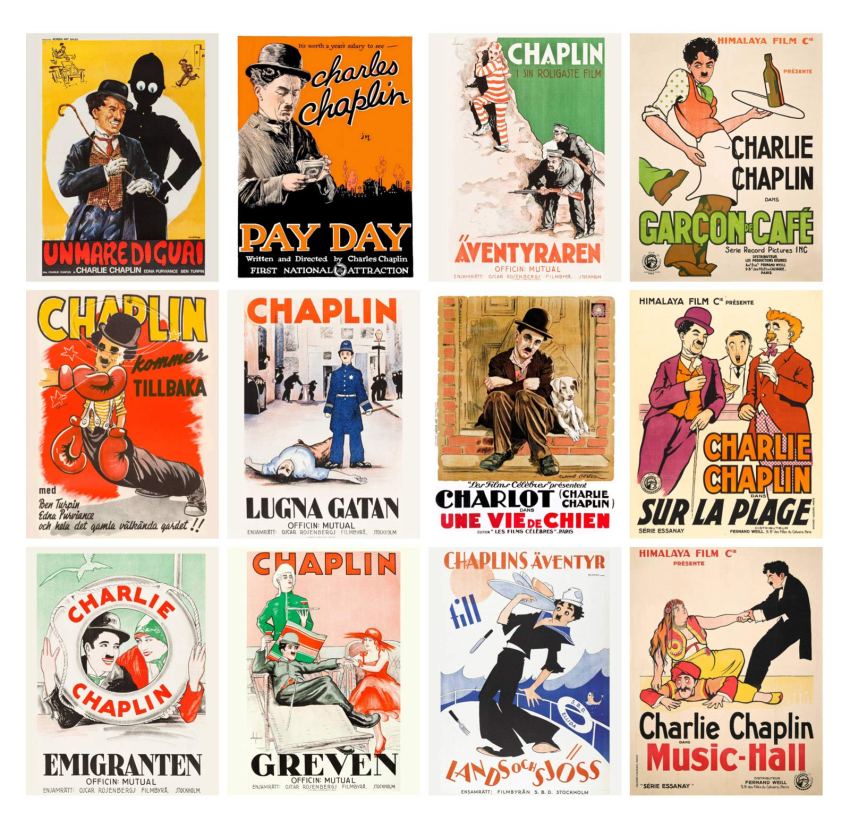 Charlie Chaplin Short Movies Vintage Posters