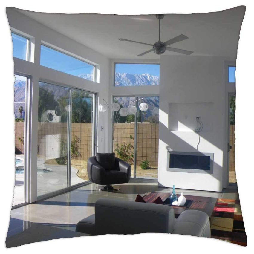 iRocket - Mid Century Modern House - Throw Pillow Cover