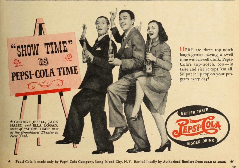 Show time is Pepsi Cola time, Pepsi Cola retro ads