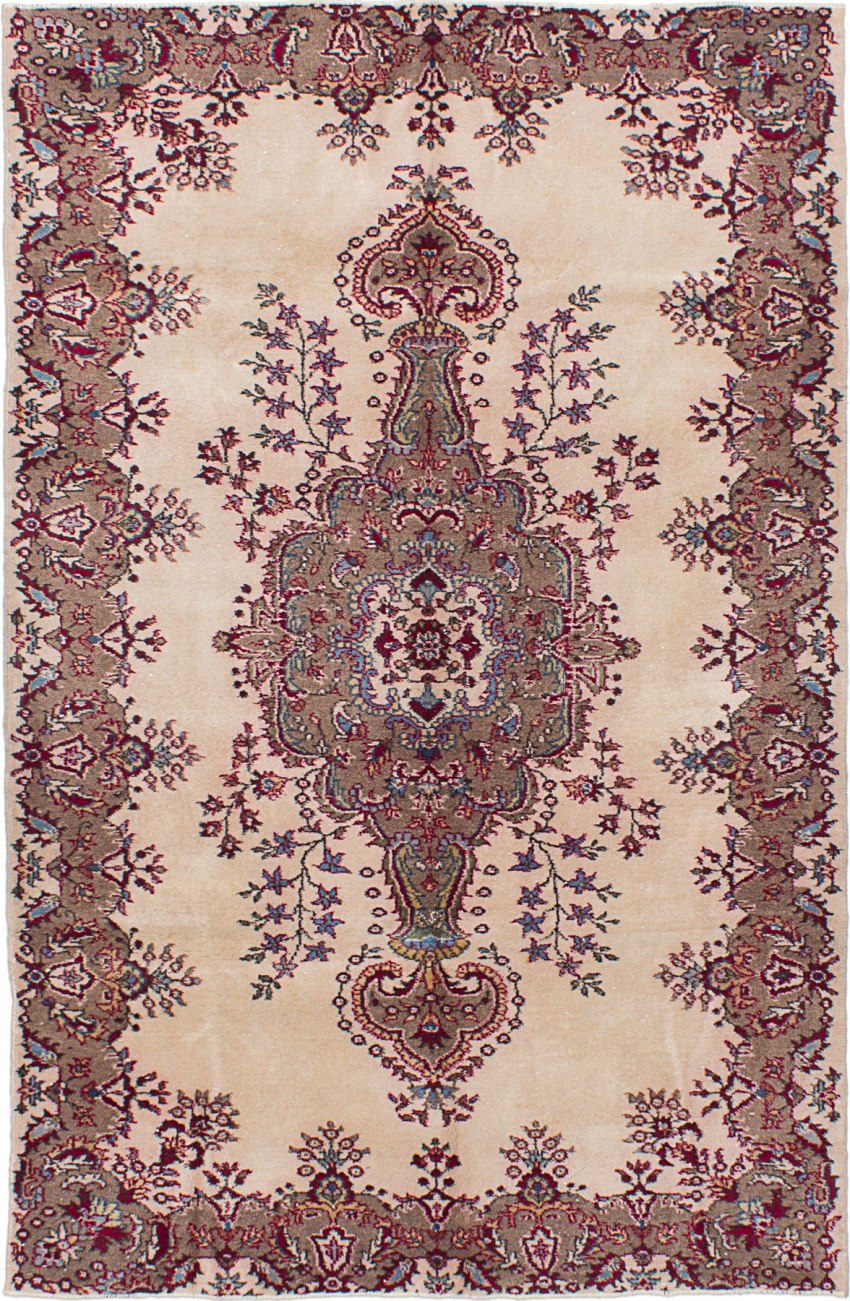Turkish Antalya Vintage Hand-knotted Rug