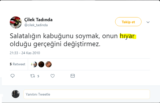 Salatalığın kabuğunu soymak, onun hıyar olduğu gerçeğini değiştirmez.