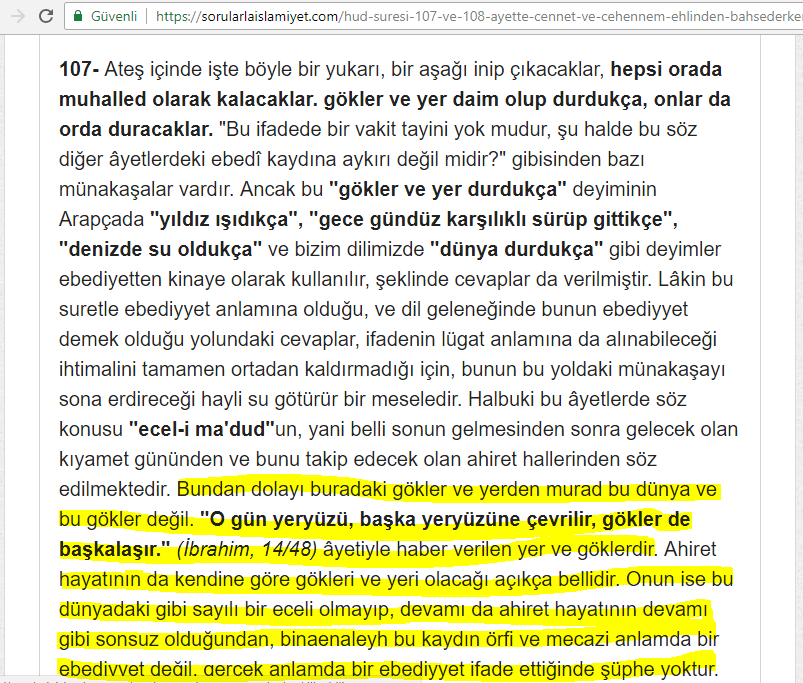 Cennet ve cehennem sonsuz mudur