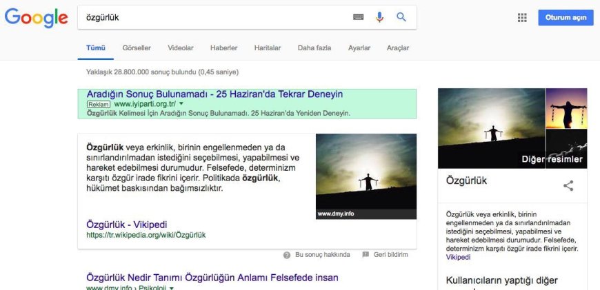 İyi Parti Google Reklamları