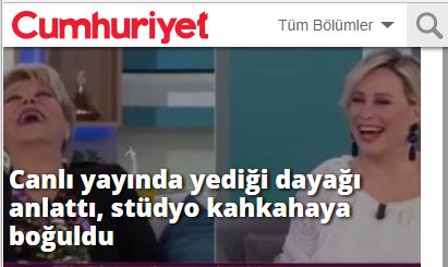 Canlı yayında yediği dayak, ikircikli anlam