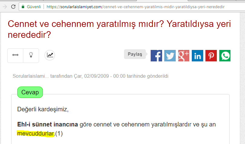 Cennet ve cehennem sonsuz mudur