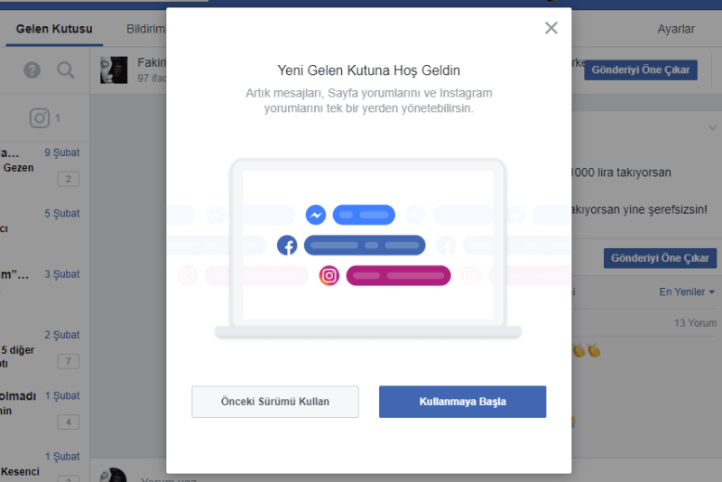 Facebook sayfası gelen mesajları silme 2018 2019 2020