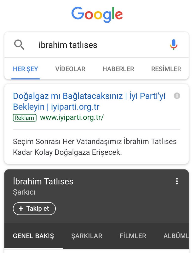 İyi Parti Google Reklamları