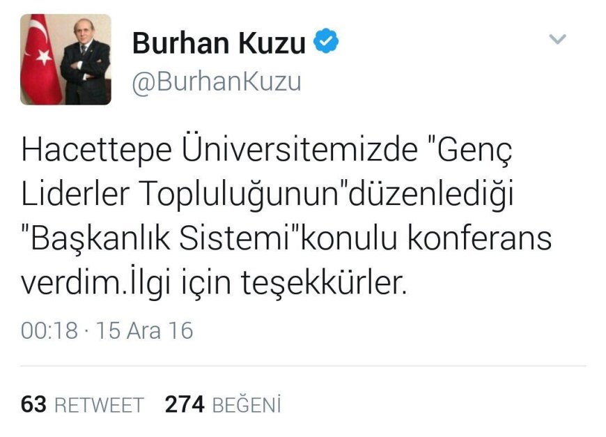 Burhan Kuzu konferansa gitmemiş!