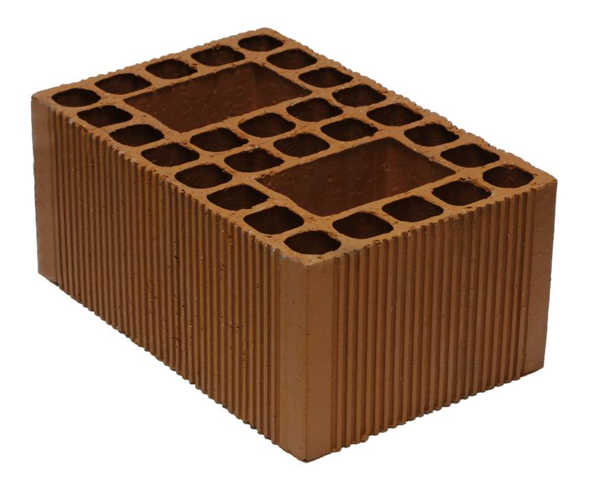 How many stacked red bricks go into a square meter?